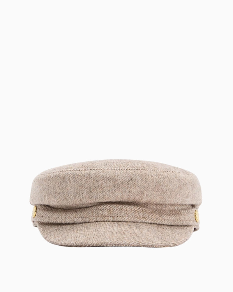 Front view of Barbour Bothal Bakerboy Cap with classic flat peak