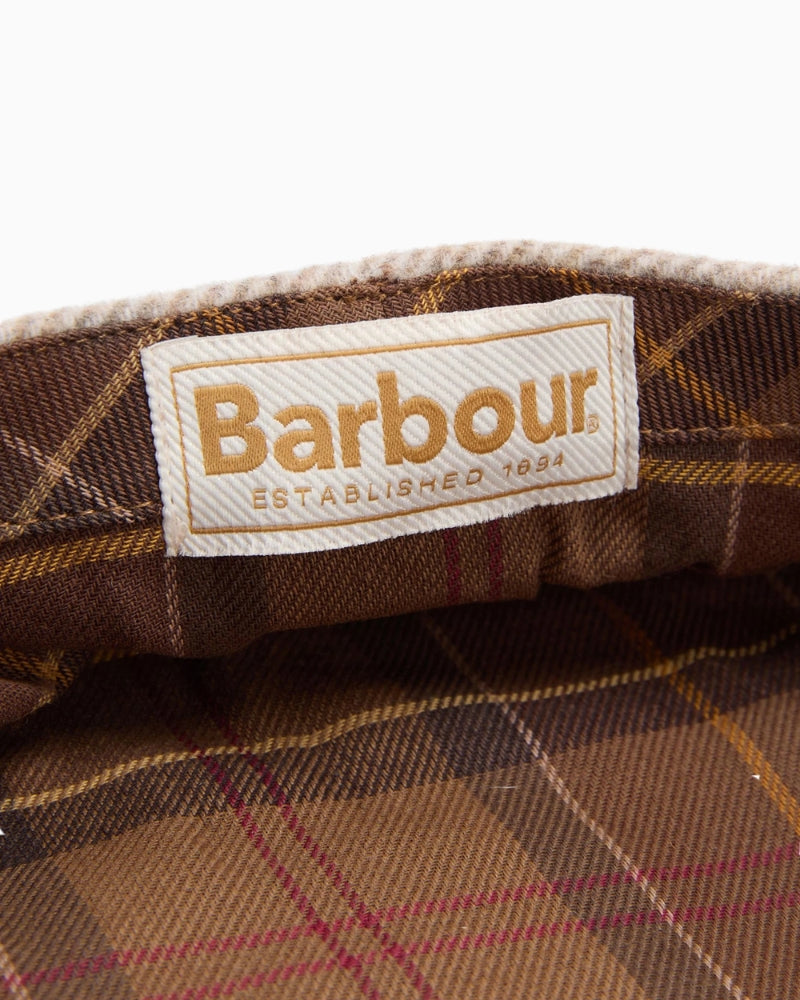 Close-up of Inside lining of Barbour Bothal Bakerboy Cap