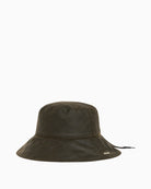 Barbour Brambling Wax Bucket Hat in Olive front view