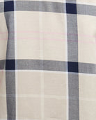 Barbour Bredon check shirt beige pink, close-up fabric view – Áines Boutique