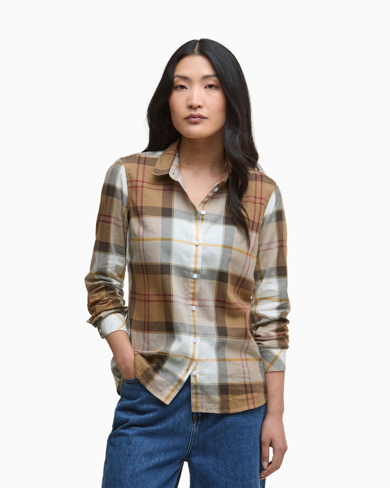 Barbour Bredon Shirt in tartan with long sleeves and button front