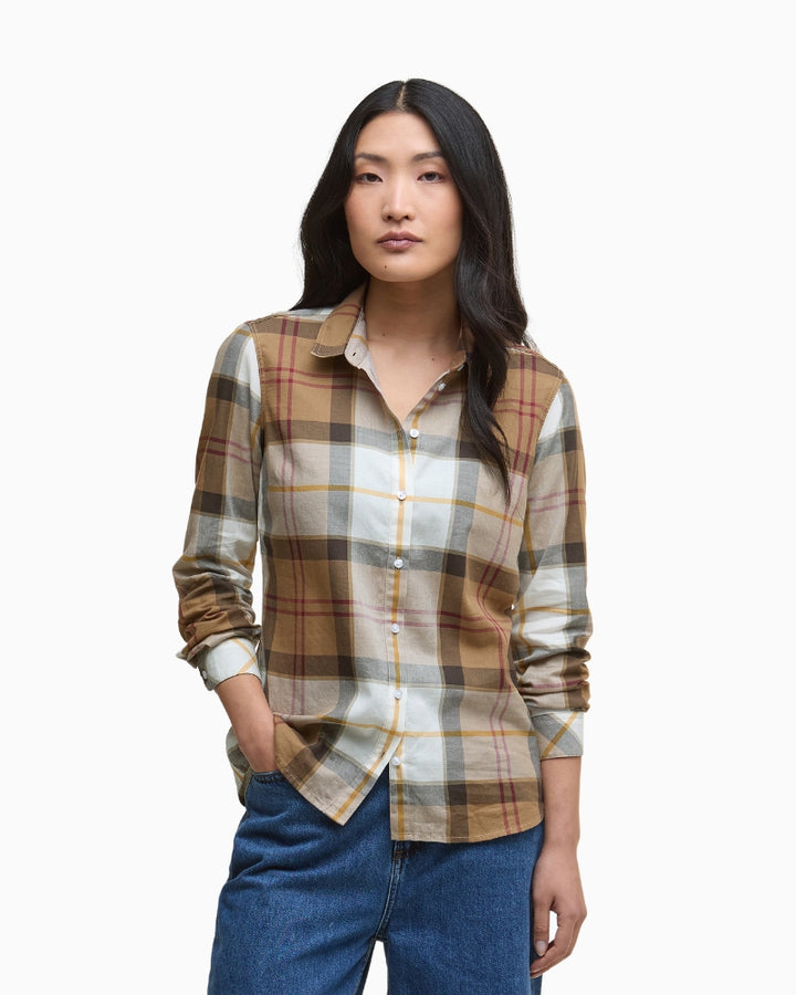 Barbour Bredon Shirt in tartan with long sleeves and button front