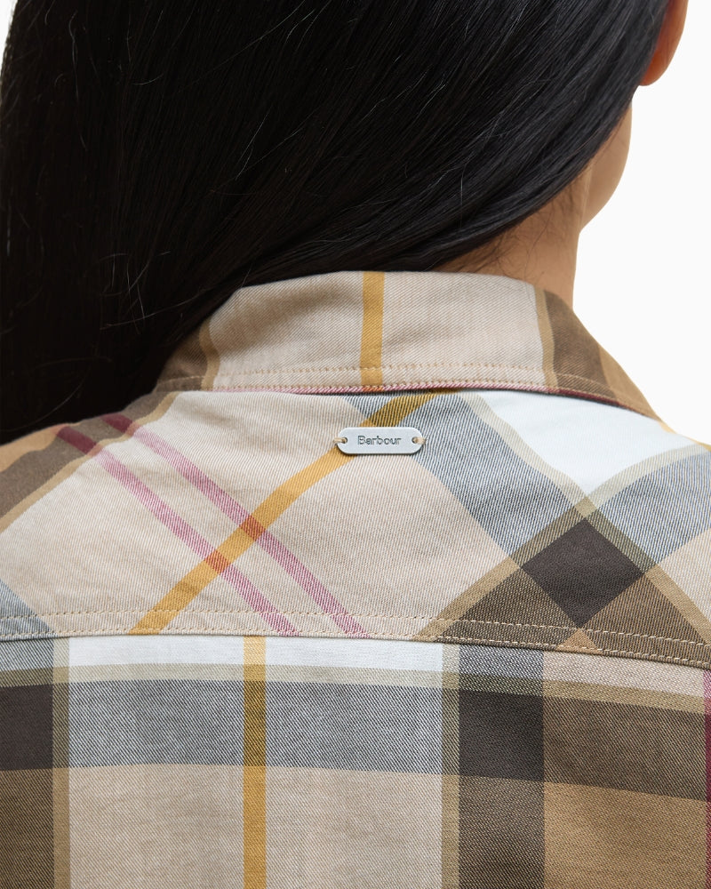 Branded Barbour slim metal logo tag