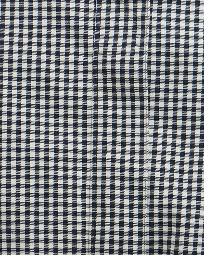 Barbour Bronwyn check showerproof jacket navy fabric close-up – Áines Boutique