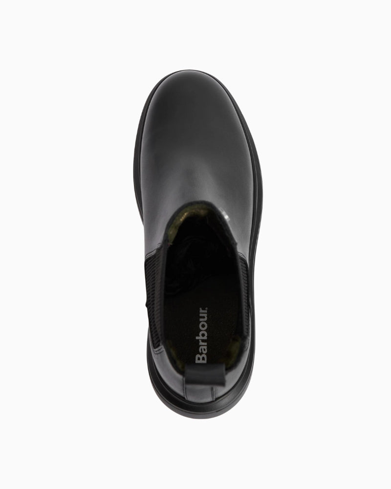Top view of Barbour Celina Chelsea Boots showing inner lining with brand logo