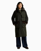 Barbour Checked Kirklees Wax Jacket in Olive front view