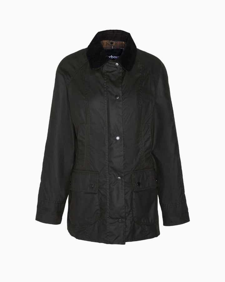 Internal view of Barbour Beadnell Jacket showing cotton tartan lining