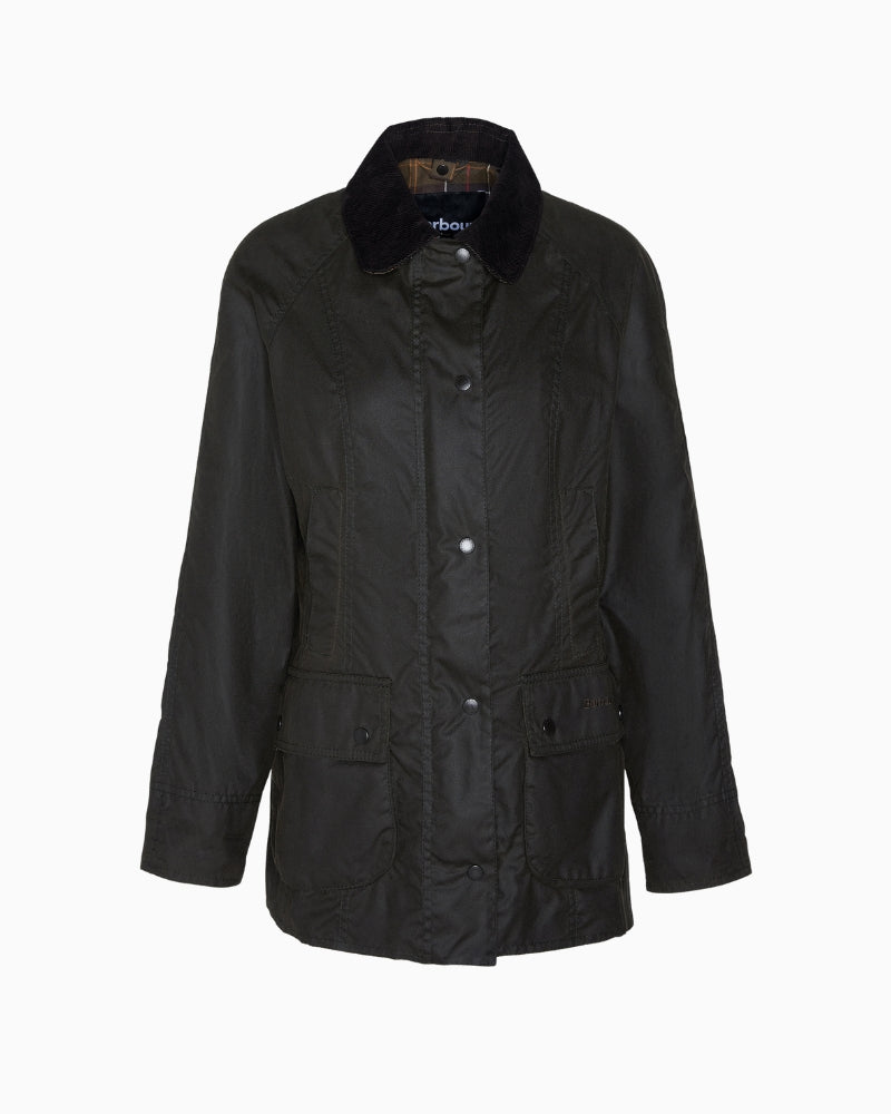 Internal view of Barbour Beadnell Jacket showing cotton tartan lining