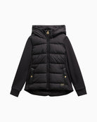 Barbour Conway Quilted Sweatshirt in Black baffle-quilted body detail