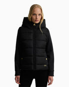 Barbour Conway Quilted Sweatshirt in Black front view