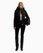 Barbour Conway Quilted Sweatshirt in Black styled view
