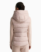 Barbour Conway Quilted Sweatshirt in Light Beige hood detail