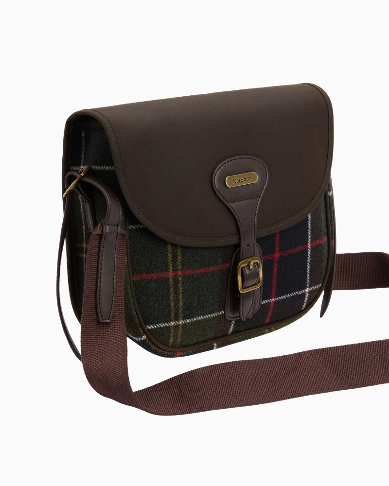 Barbour Cromarty Crossbody Bag in Tartan angled front view