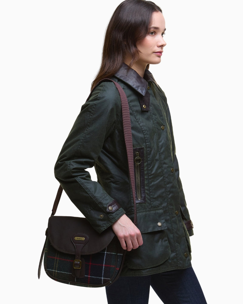 Barbour Cromarty Crossbody Bag in Tartan worn crossbody