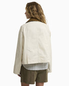 Barbour Cropped Beadnell casual jacket light pearl back view