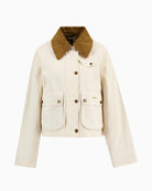 Barbour Cropped Beadnell casual jacket light pearl front view