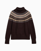 Barbour Darwen Jumper Brown roll neck detail