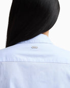 Barbour Derwent Long-Sleeved Shirt in Blue back logo detail