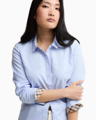 Barbour Derwent Long-Sleeved Shirt in Blue collar detail