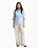 Barbour Derwent Long-Sleeved Shirt in Blue full outfit view