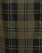 Close-up of Barbour cotton fabric in olive check pattern