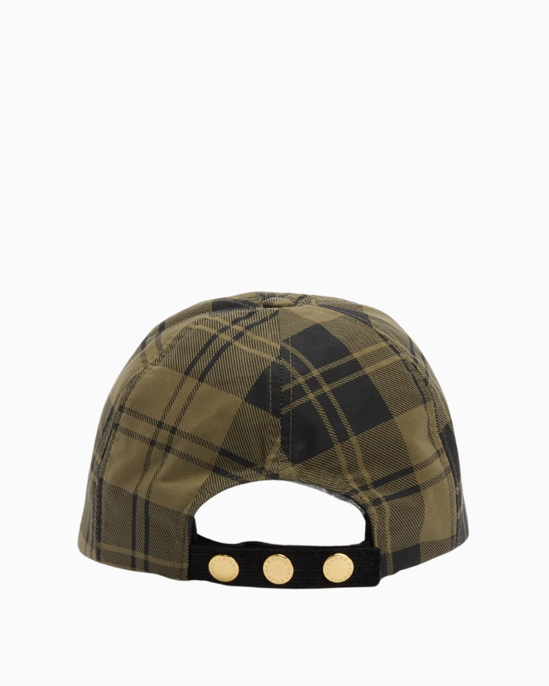 Back view of Barbour Elaine cap showing adjustable strap with branded studs