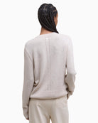 Back view of Barbour Eleanor jumper showing pointelle stripe down centre back