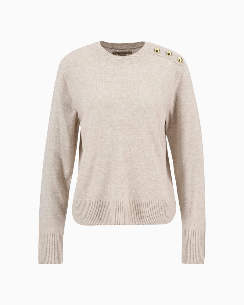 Flat lay of Barbour Eleanor jumper in soft wool blend knit