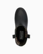 Opening of boot showing soft polyester lining and Wellington silhouette