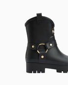 Chunky harness ring and Barbour rivet on rubber boot side