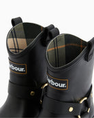 Close-up of the boot lining and stitching at the top edge