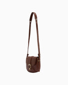 Barbour Elm Leather Crossbody Bag in Brown adjustable strap detail