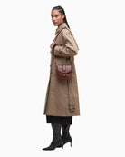Barbour Elm Leather Crossbody Bag in Brown front view