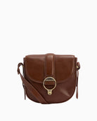 Barbour Elm Leather Crossbody Bag in Brown front view