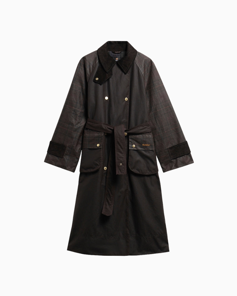Barbour Elva Wax Jacket in Dark Brown product front view