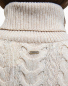 Barbour ID bar branding at back neck of birch wool jumper