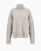 Flat lay view of Rolled neck detail on cosy wool blend jumper