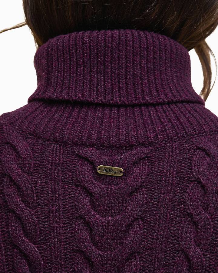 Barbour branding tag at the back neck on wool rollneck jumper
