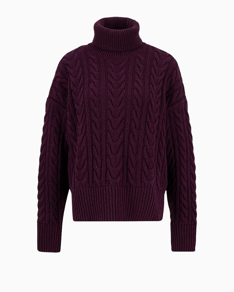 Front view of Barbour Embleton jumper styled casually