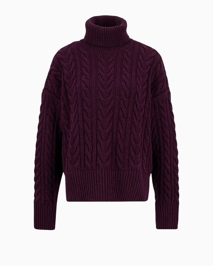 Front view of Barbour Embleton jumper styled casually