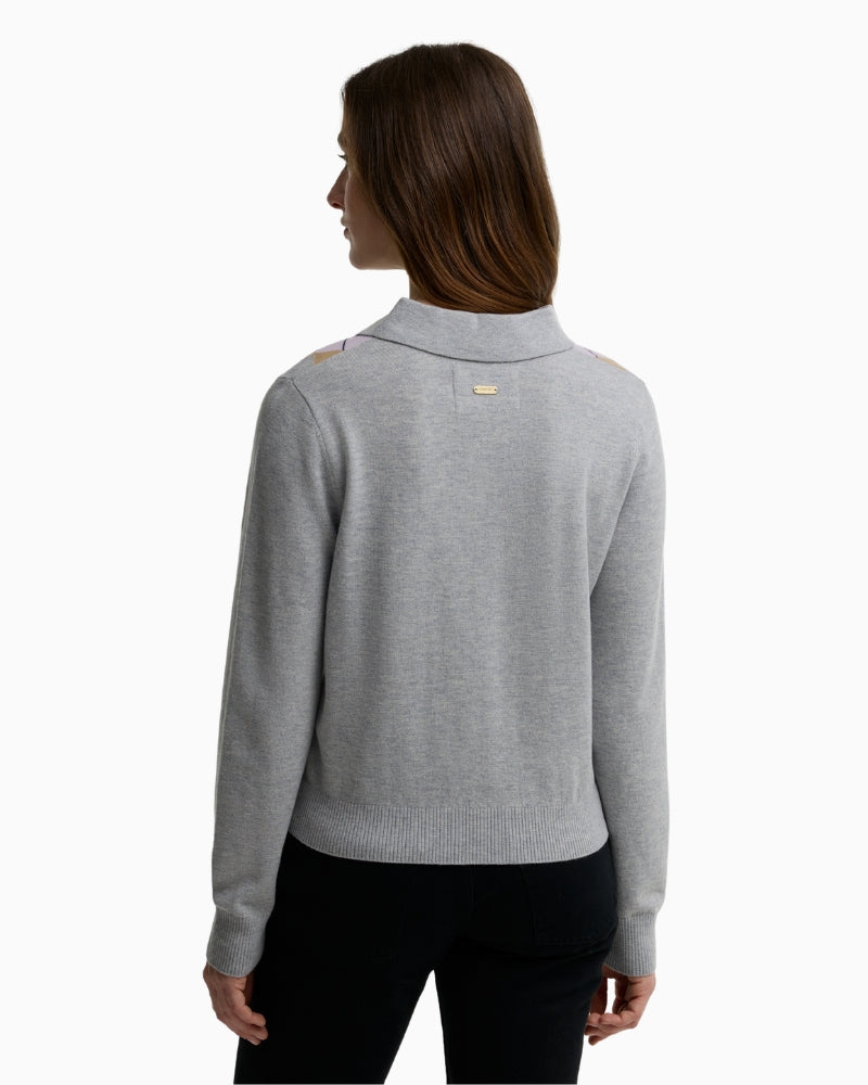 Barbour Fawne Jumper Grey back view