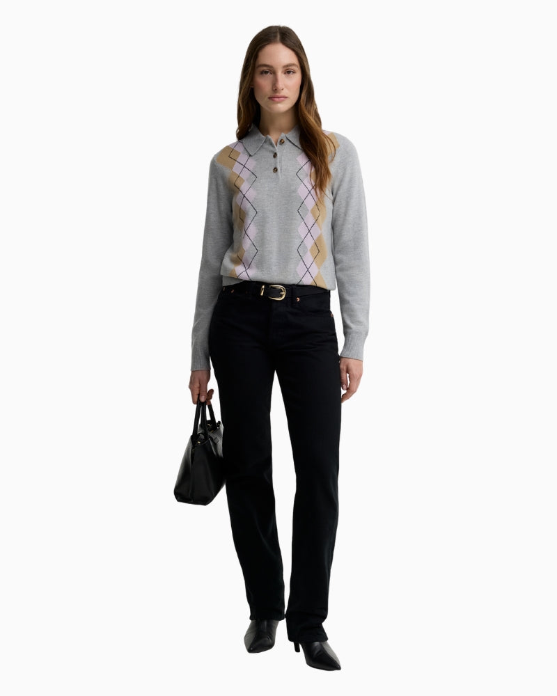 Barbour Fawne Jumper Grey full outfit view