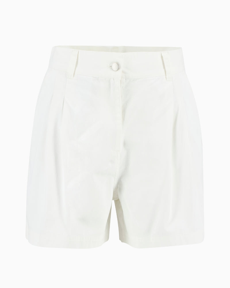 Barbour Fern shorts white flat lay front view – Áines Boutique