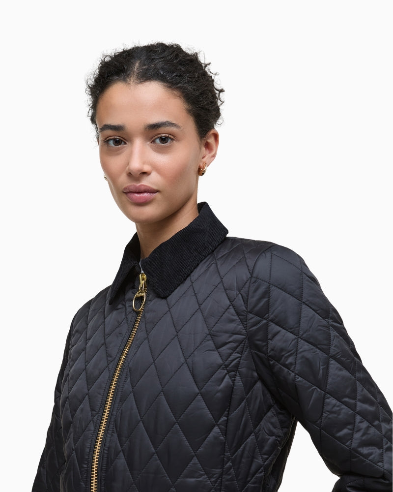 Side silhouette showingcollar details and zipper