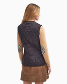 Barbour Fleece Betty Liner in Brown back view on model