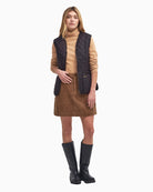 Barbour Fleece Betty Liner in Brown full outfit styling view