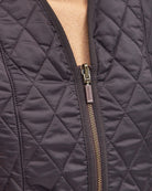 Barbour Fleece Betty Liner in Brown zip  close-up detail