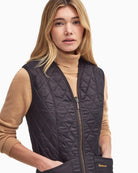 Barbour Fleece Betty Liner in Brown zip detail close-up