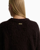 Barbour Gea Alpaca-Blend Crew Neck Jumper in Brown back neck lozenge detail