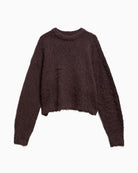 Barbour Gea Alpaca-Blend Crew Neck Jumper in Brown blouson sleeve detail